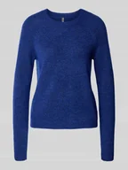 Swetry damskie - Sweter z dzianiny o kroju regular fit z raglanowymi rękawami model ‘JULIANA’ - miniaturka - grafika 1
