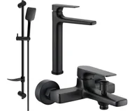 Zestawy baterii łazienkowych - Mexen Lynx DF62 zestaw wannowy, czarny - 745913DF62-70 - miniaturka - grafika 1