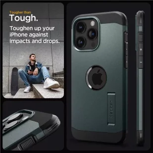 Etui Spigen Tough Armor MagSafe z podstawką na iPhone 15 Pro - zielone - Etui i futerały do telefonów - miniaturka - grafika 8