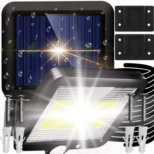 LAMPA SOLARNA LED LATARNIA ULICZNA OGRODOWA CZUJNIK RUCHU ZMIERZCHU PILOT - Lampy ogrodowe - miniaturka - grafika 1