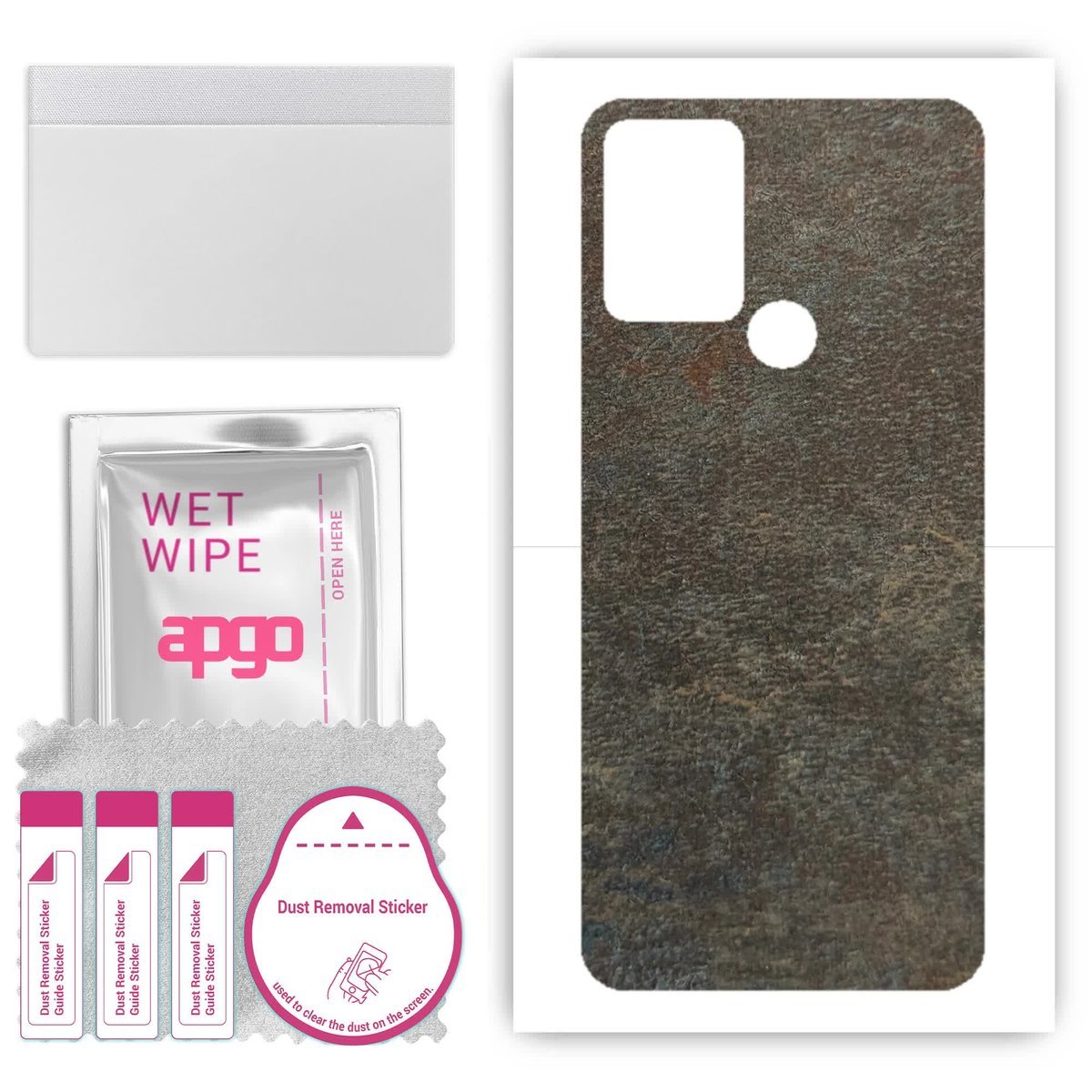 Folia naklejka skórka strukturalna na TYŁ do HTC Desire 20 Plus - Kamień Księżycowy - apgo SKINS