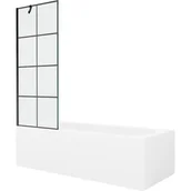 Wanny - Mexen Vega wanna prostokątna 150 x 70 cm z obudową i parawanem 1-skrzydłowym 70 cm, czarny wzór - miniaturka - grafika 1