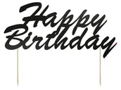 Dekoracje sali - Topper papierowy na tort Happy Birthday - 20 cm - miniaturka - grafika 1