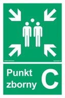 Systemy ekspozycyjne i znaki informacyjne - AC045 PUNKT ZBORNY C, PS - PŁYTA PCV 1MM FOTOLUMINESCENCYJNA; (100X150MM) - miniaturka - grafika 1