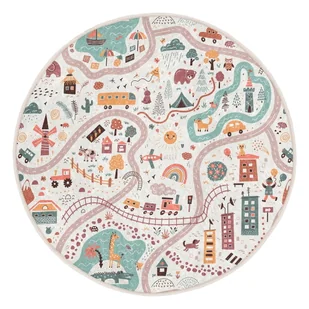 Dziecięcy dywan do zabawy odpowiedni do prania ø150 cm Furry World – Mila Home - Dywany dla dzieci - miniaturka - grafika 1
