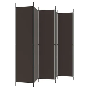 Lumarko Parawan 6-panelowy, brązowy, 300x220 cm, tkanina! - Parawany - miniaturka - grafika 6