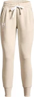 Spodnie sportowe damskie - Under Armour Under Armour Rival Fleece Joggers 1356416-783 Beżowe L - miniaturka - grafika 1