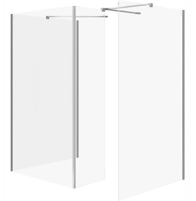 Kabina B808 walk-in ze ścianką ruchomą Cersanit Mille chrom 90x90X90x200 cm