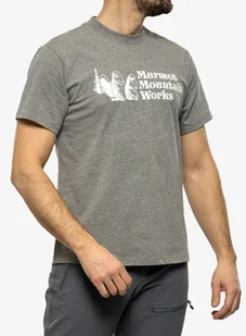 Koszulka z nadrukiem Marmot MMW Heavyweight Tee SS - charcoal heather - Czapki męskie - miniaturka - grafika 1