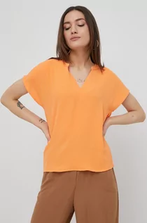 Bluzki damskie - JDY bluzka damska kolor pomarańczowy gładka - grafika 1