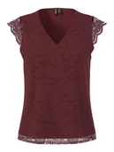 Koszulki i topy damskie - Pieces Top "Pcolline" w kolorze bordowym - miniaturka - grafika 1