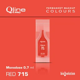 Jednorazowy pigment do makijażu permanentnego ust Bioevolution Red 715 Qline Pro 0,7ml monodose - Pozostałe akcesoria kosmetyczne - miniaturka - grafika 1