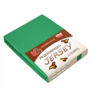 Prześcieradło jersey z gumką KARO 160x200 cm, zielone trawiaste 049 grube 150g/m2 - Prześcieradła - miniaturka - grafika 1