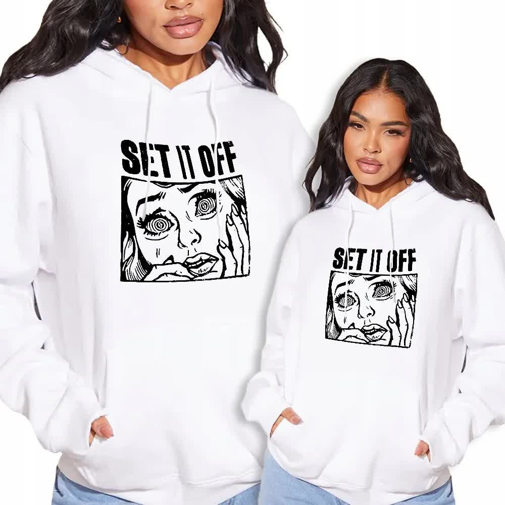 Bluza Damska Biała Z Kapturem SET IT OFF Wz - S