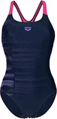 Stroje kąpielowe - ARENA Damski strój kąpielowy Swim Pro Back Graphic jednoczęściowy, granatowy (Navy-Freak Rose), 46, Navy-freak Rose - miniaturka - grafika 1