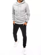 Dresy męskie - Dres męski szaro-czarny Dstreet AX0670-L - miniaturka - grafika 1