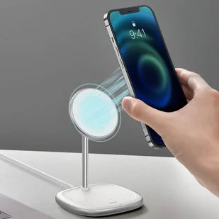 Baseus magnetyczna bezprzewodowa indukcyjna ładowarka Qi 15 W uchwyt na telefon podstawka (kompatybilna z MagSafe do iPhone) biały (WXSW-02) - Ładowarki do telefonów - miniaturka - grafika 11