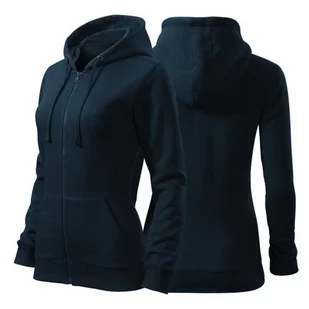 Bluza granatowa damska z logo na sercu z nadrukiem logo firmy 300g 411 kolor 02 bluza trendy zipper - Moda i Uroda OUTLET - miniaturka - grafika 1