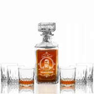 Karafki - KARAFKA 6 SZKLANEK DO WHISKY PREZENT DZIEŃ DZIADKA - miniaturka - grafika 1