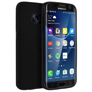 Etui 360° do Samsunga Galaxy S7 Edge Elastyczny przód i sztywny tył – czarne - Etui i futerały do telefonów - miniaturka - grafika 1