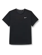 Koszulki męskie - Nike M Nk DF Miler Breathe SS Biustonosz tank top Mężczyźni, Czarny/Reflective Silv, M - miniaturka - grafika 1