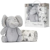 Koce i narzuty dla dzieci - MIĘKKI KOCYK Z MASKOTKĄ 90X75 CM DLA NIEMOWLAKA PREZENT BABY SHOWER - miniaturka - grafika 1