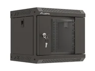 Kable komputerowe i do monitorów - SZAFA INSTALACYJNA RACK WISZĄCA 10" 4U 300X300 CZARNA DRZWI PRZESZKLONE LANBERG (FLAT PACK) - miniaturka - grafika 1