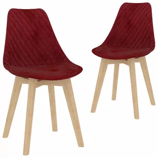vidaXL Krzesła stołowe, 2 szt., czerwień winna, aksamitne - Krzesła - miniaturka - grafika 1
