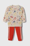 Dresy i komplety dla dziewczynek - adidas dres dziecięcy kolor beżowy - miniaturka - grafika 1