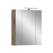 Ramki na zdjęcia - Ice szafka łazienkowa z lustrem w zestawie oświetlenie 3 drzwi z lustrem czarny mat, dąb dekor. - miniaturka - grafika 1