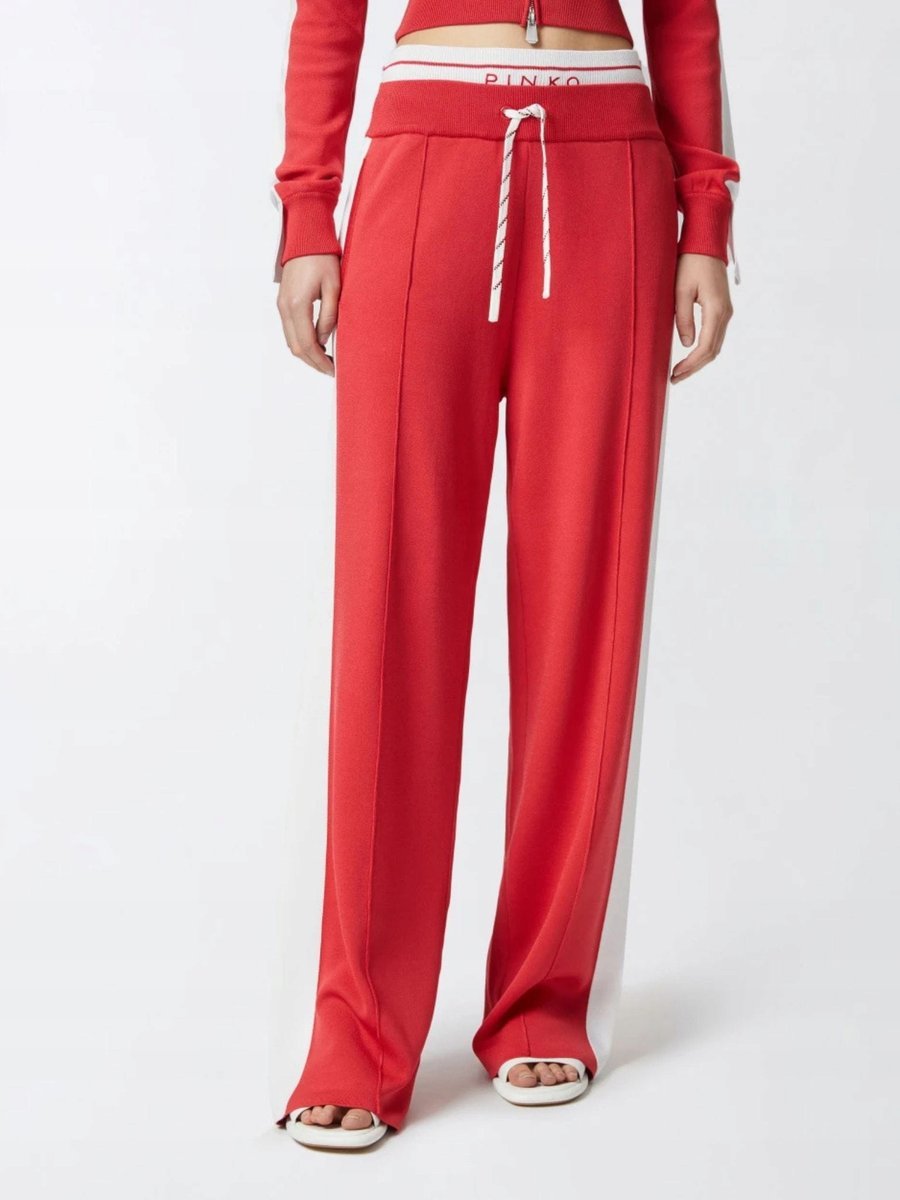 Spodnie damskie Pinko 104888 A2FQ czerwony biały - XL