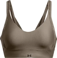 Bielizna sportowa damska - Under Armour Stanik treningowy Under Armour UA Infinity Low 2.0 Strap Bra Brązowy L - miniaturka - grafika 1
