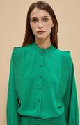 Koszule damskie - Elegancka koszula z plisowaniem w kolorze zielonym 4009, Kolor zielony, Rozmiar XS, Moodo - Primodo.com - miniaturka - grafika 1