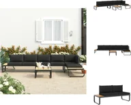 Sofy ogrodowe - vidaXL 4-częściowa narożna sofa ogrodowa z aluminium i poduszkami WPC - Sofy ogrodowe - miniaturka - grafika 1
