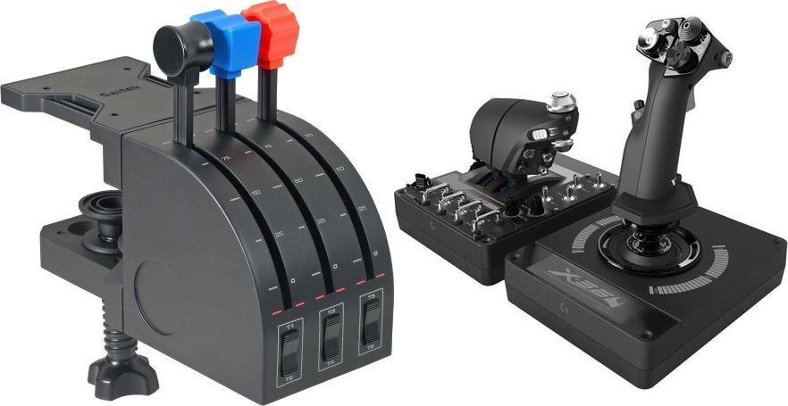 Joystick Logitech G Saitek Pro Flight Throttle Quadrant 945-000015 + G X56 Hotas 945-000059