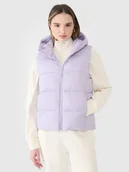 Kurtki damskie - 4F Bezrękawnik puchowy z wypełnieniem syntetycznym damski - fioletowy XS - miniaturka - grafika 1