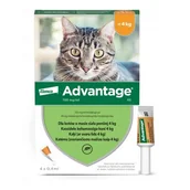 Artykuły przeciw pasożytom - BAYER BAYER ADVANTAGE Roztwór do nakrapiania dla kotów do 4 kg 4 x 0,4 ml) - miniaturka - grafika 1