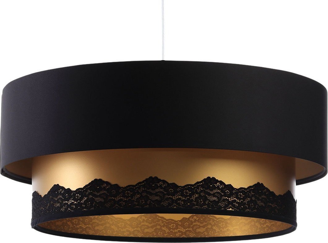 Lampa wisząca Lumes Czarno-złota lampa wisząca glamour nad stół - S432-Ulia