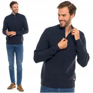Swetry męskie - Sweter Męski Ze Stójką Zapinany Pod Szyją Elegancki Sweterek MORAJ XXL - miniaturka - grafika 1