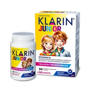Klarin Junior, 60 tabletek - Wzrok i słuch - miniaturka - grafika 1
