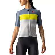 Bluzy damskie - CASTELLI Damska bluza Aero Pro W Jersey, Silver Gray/Sulphur/Light Steel Blue, XL - miniaturka - grafika 1