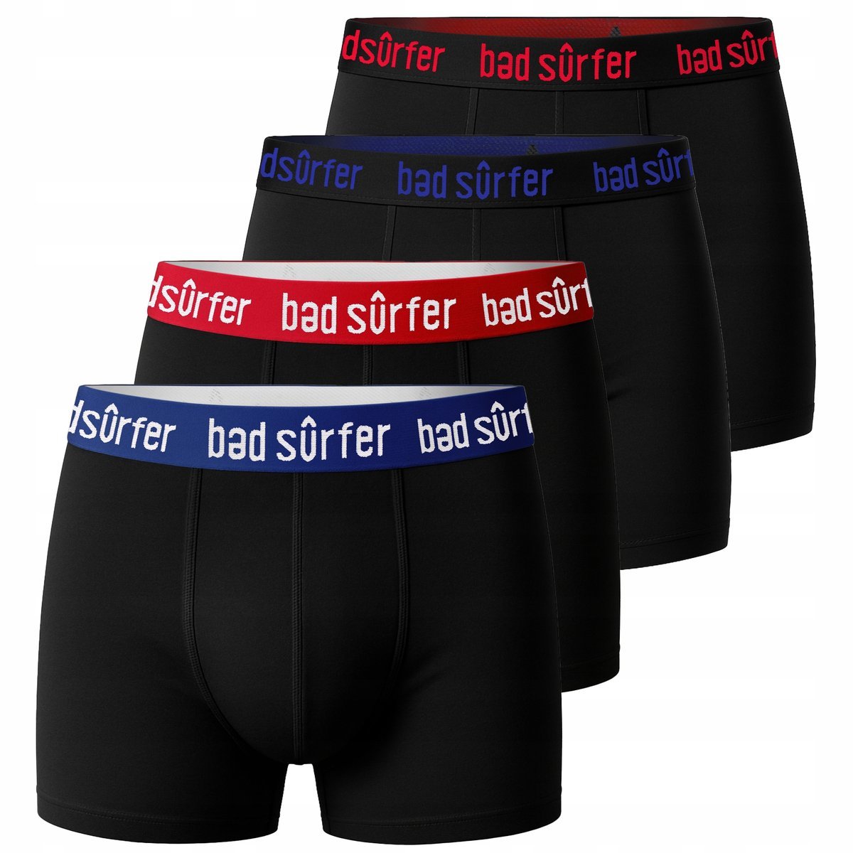 BAD SURFER Bokserki Męskie Bawełniane Mix Logo 4pak Rozmiar XXL