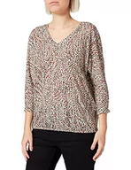 Koszulki i topy damskie - Gerry Weber Damska koszulka z rękawami 3/4 z wypalanym wzorem 3/4, rękaw 3/4, wycięte ramiona, t-shirt 3/4, rękaw 3/4, koszulka z rękawami 3/4, wzorzysty, Ecru/biały/czarny nadruk, 38 - miniaturka - grafika 1