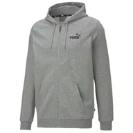 Bluzy sportowe męskie - Męska bluza Puma ESS Small Logo FZ Hoodie TR Rozmiar: XL / Kolor: szary/biały - miniaturka - grafika 1