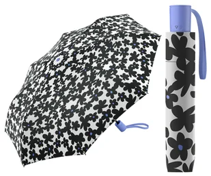 Automatyczna Parasolka Benetton, Biała W Czarne Kwiaty - Parasole - miniaturka - grafika 1