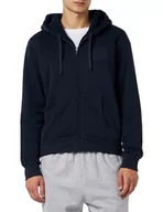 Kurtki damskie - Emporio Armani Damska kurtka z kapturem Fuzzy Fleece Full Zip Jacket (2 sztuki), morski, S - miniaturka - grafika 1