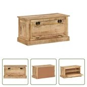 Szafki na buty - The Living Store Ławka na buty 85x40x45 cm lite drewno mango - miniaturka - grafika 1