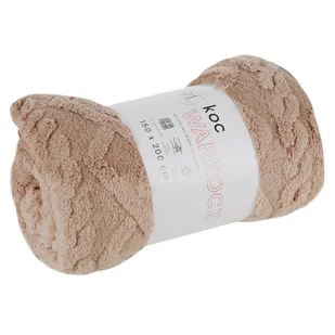 Koc 200 x 220 Design Mikrofibra Warkocz Beż - Koce - miniaturka - grafika 6