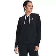 Koszulki i topy damskie - Under Armour Womens Fleece Tops Women's Ua Rival Terry Full-Zip Hoodie, Black, 1369853-001, SM - miniaturka - grafika 1