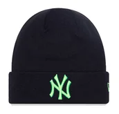 Czapki damskie - Czapka zimowa NEW ERA NYY Neon League Ess. Cuff Knit Beanie czarna - miniaturka - grafika 1